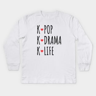 K-Pop K-Drama K-Life Kids Long Sleeve T-Shirt